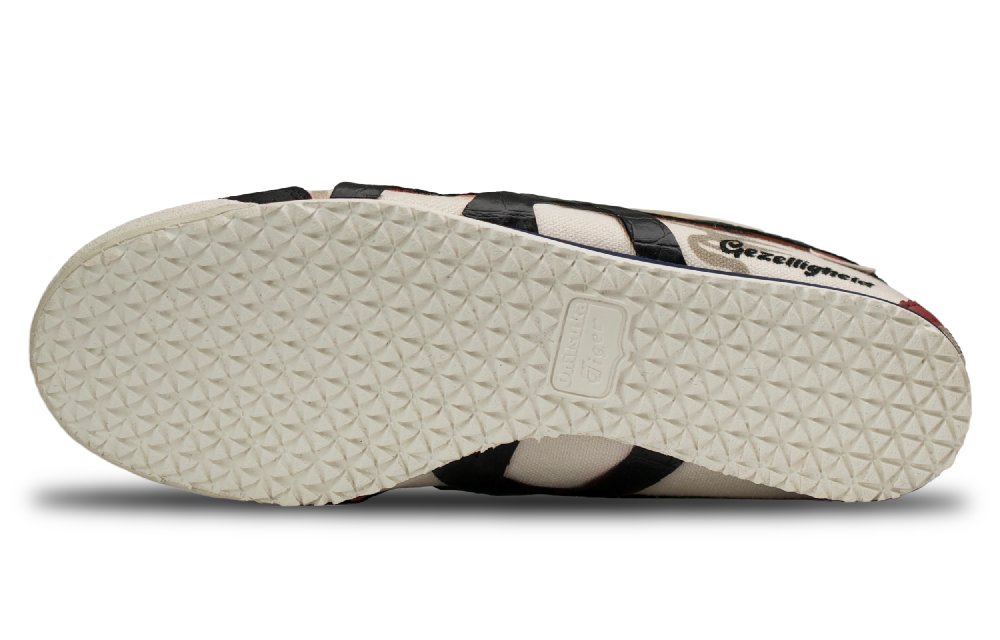 Onitsuka Tiger MEXICO 66 Anti Slip Wear Resistant Low Top Casual Shoes Unisex Beige Black
