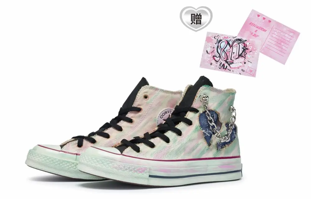 Converse 1970s 811 Manufacturing Fragile Steps Slip-Resistant Breathable High-Top Canvas Shoes Unisex Black Beige White