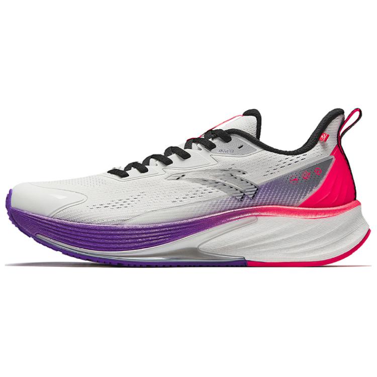 Anta Cushioning, Wear Resistant Low top Nitrogen Technology Running Shoes Men's White Fuchsia Red