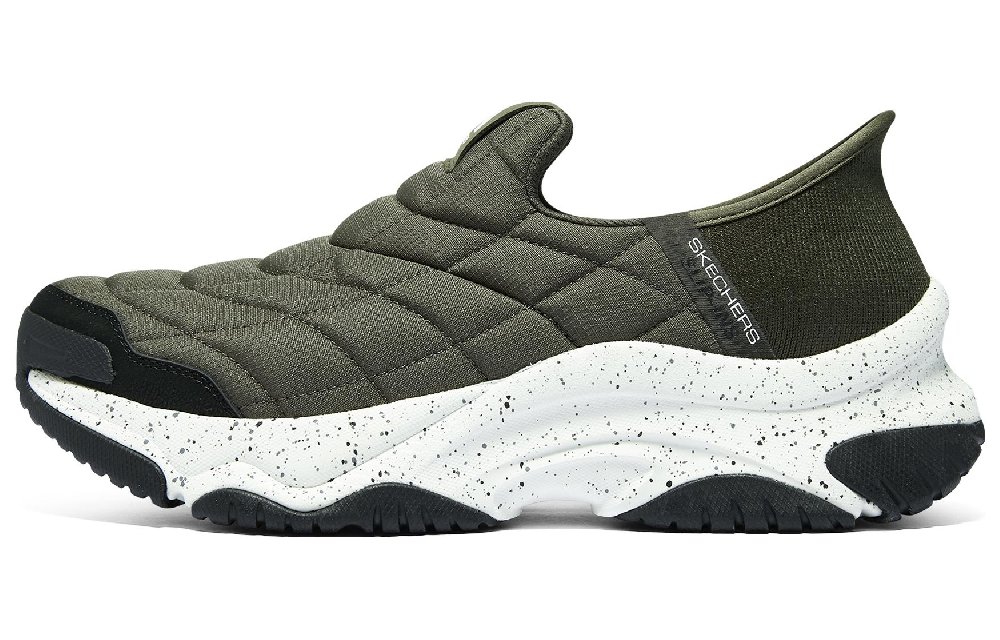 Skechers Slip Ins Cushioning Wear-Resistant Low-Top Casual Shoes Men's Olive Green