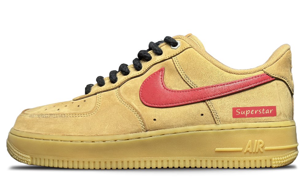 Nike Air Force 1 Non-slip Lightweight Low-Top Skateboard Shoes Unisex Wheat