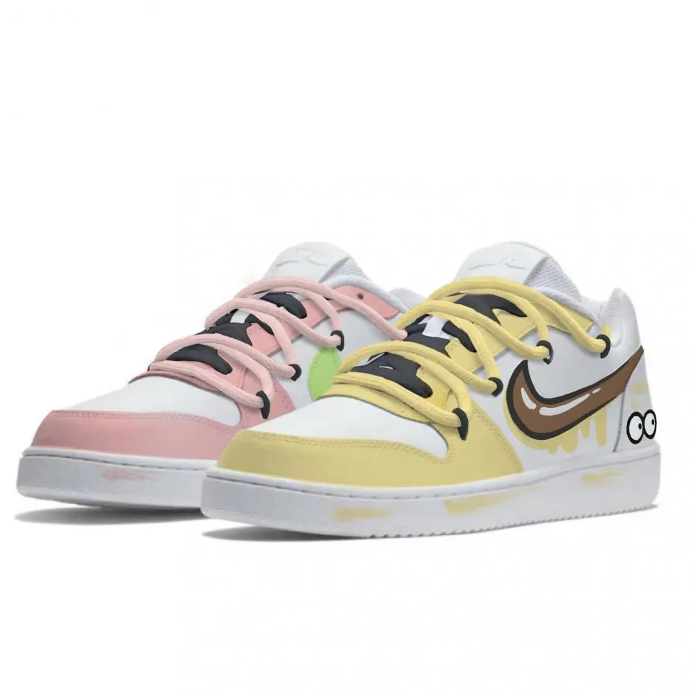 Nike EBERNON Color Block Player WLD Low top Skateboard Shoes Unisex White Pink