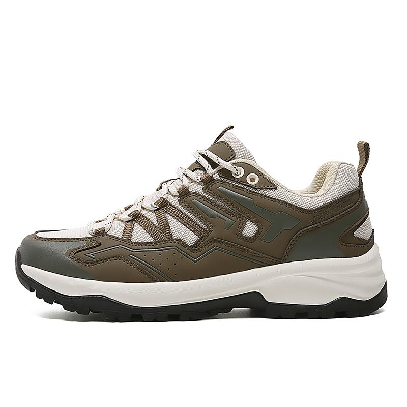 Jeep Anti-Slip Wear-Resistant Breathable Lightweight Height Increasing Rebound Low-Top Trekking Shoes Men's Khaki
