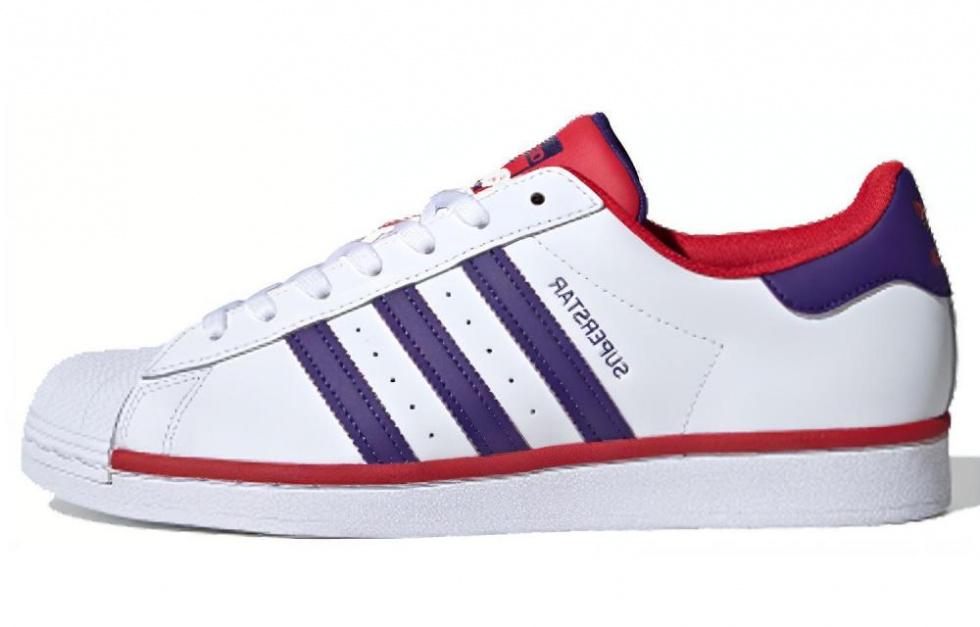 Adidas Superstar White Purple Scarlet