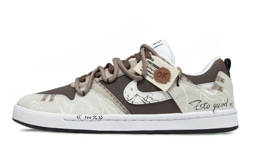 Nike SB Alleyoop London Warm Sun Abrasion Resistant Low Top Skateboard Shoes Unisex Beige Brown
