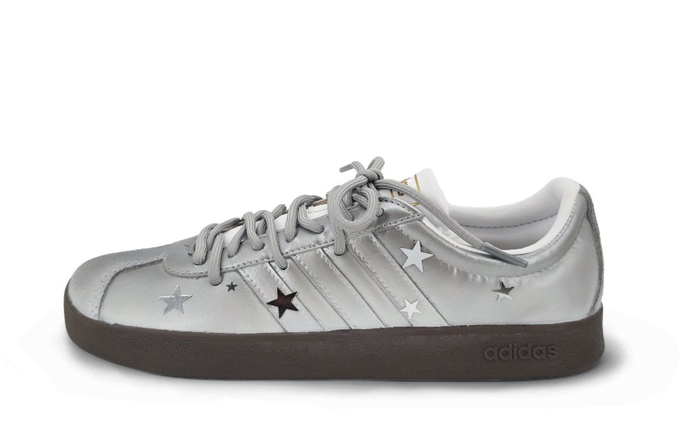 Adidas Neo VL Court 2.0 Anti-Slip Wear-Resistant Low-Top Skateboard Shoes Unisex Silver