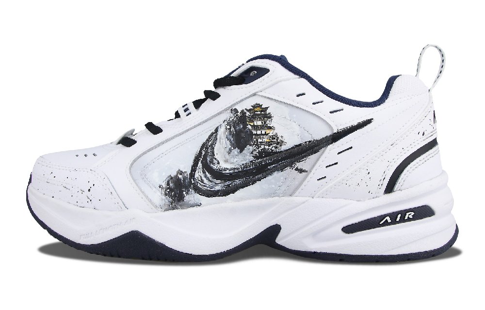 Nike Air Monarch 4 Low-Top Chunky Sneakers Unisex White Black