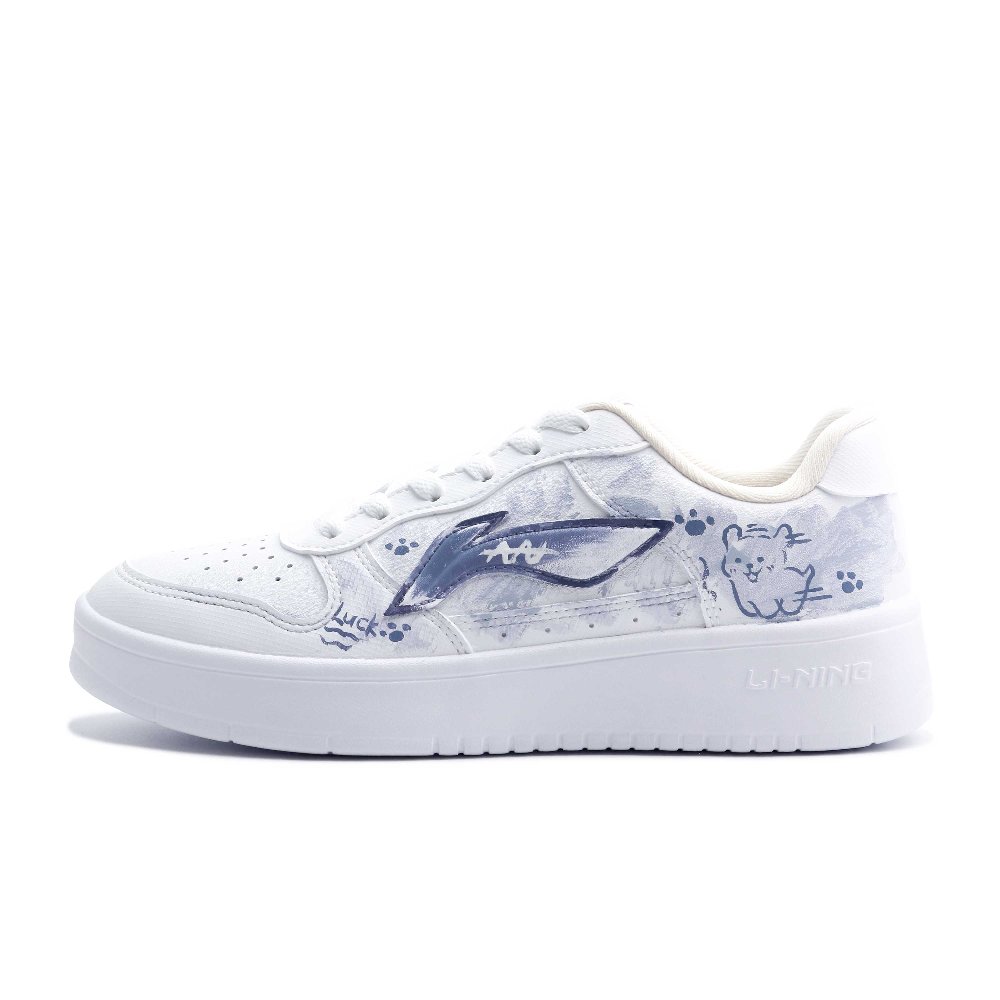 LiNing Pontoon Boats Bluedog Wear resistant And Lightweight Low Top Skateboard Shoes Unisex Blue White