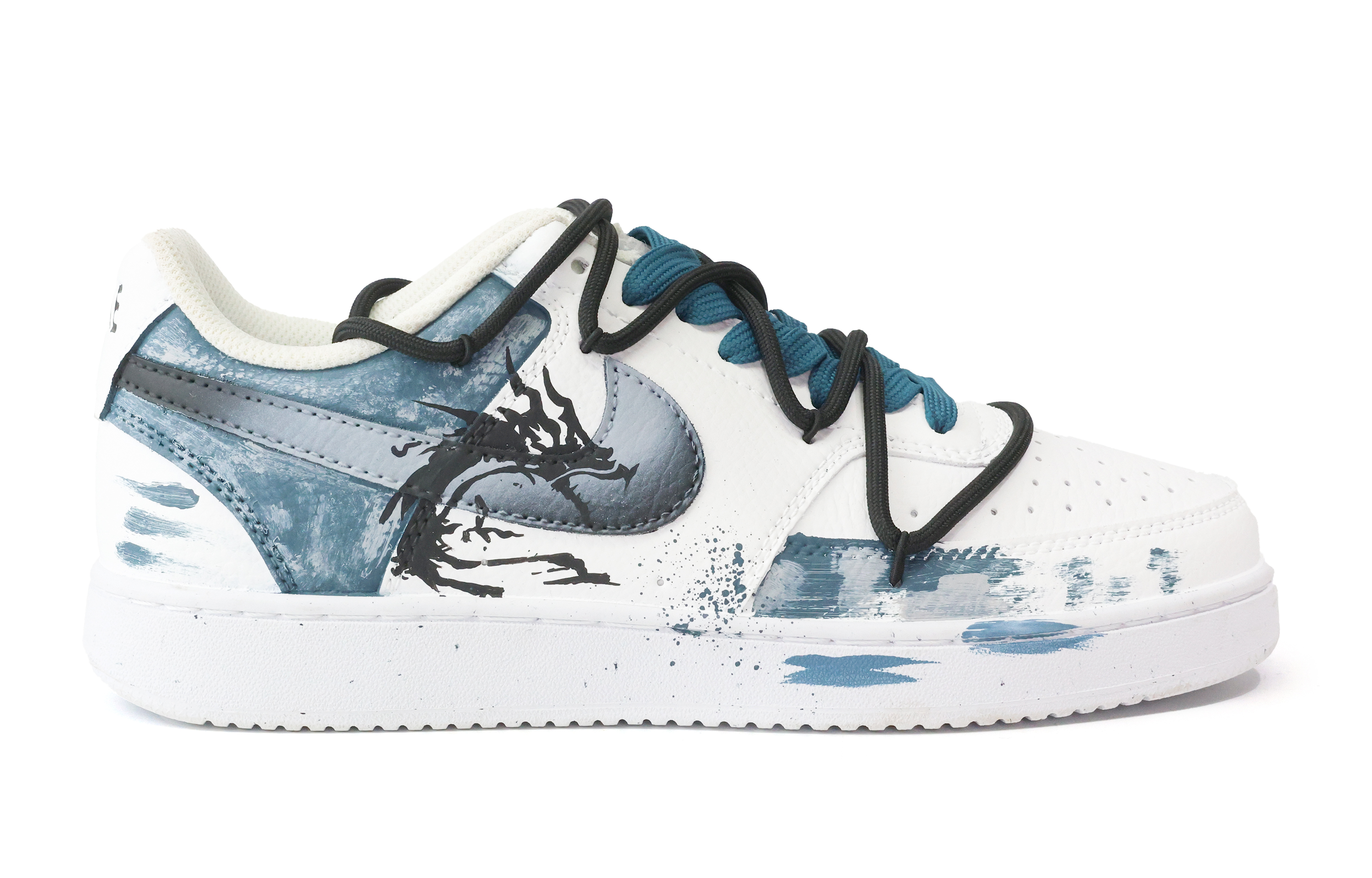 Nike Court Vision 1 Mayfly Dragon Walk Double Shoelace Low Top Skateboard Shoes Men's Navy Blue купить в интернет-магазине Yoocart с быстрой доставкой по России.