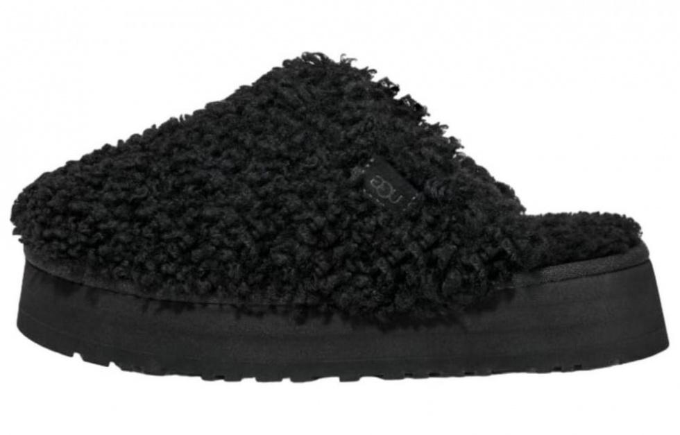 UGG Maxi Curly Platform Slippers 'Black' Women's