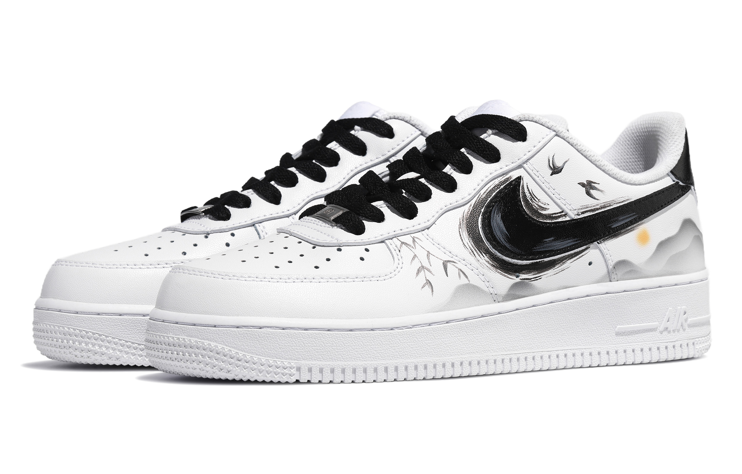 Nike Air Force 1 Low top Skateboard Shoes Unisex Black White купить в интернет-магазине Yoocart с быстрой доставкой по России.