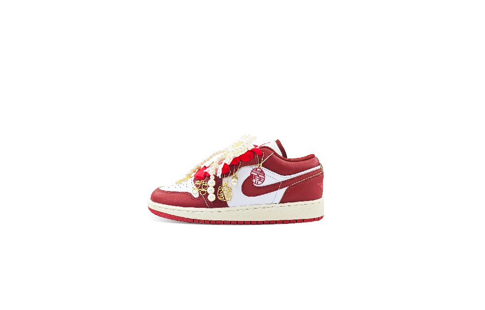 Jordan Air Jordan 1 Abrasion Resistant Low Top Vintage Basketball Shoes Unisex Red