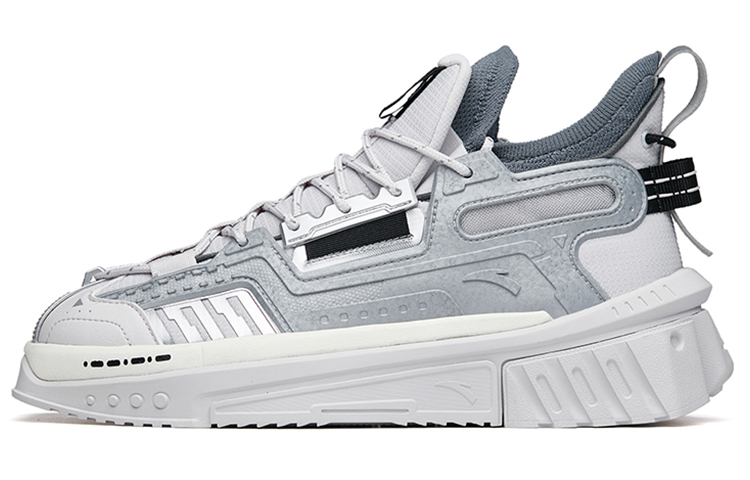 Anta Shadow Pro Edition Slip-Resistant Cushioning Wear-Resistant Low-Top Skateboard Shoes Men's White Gray