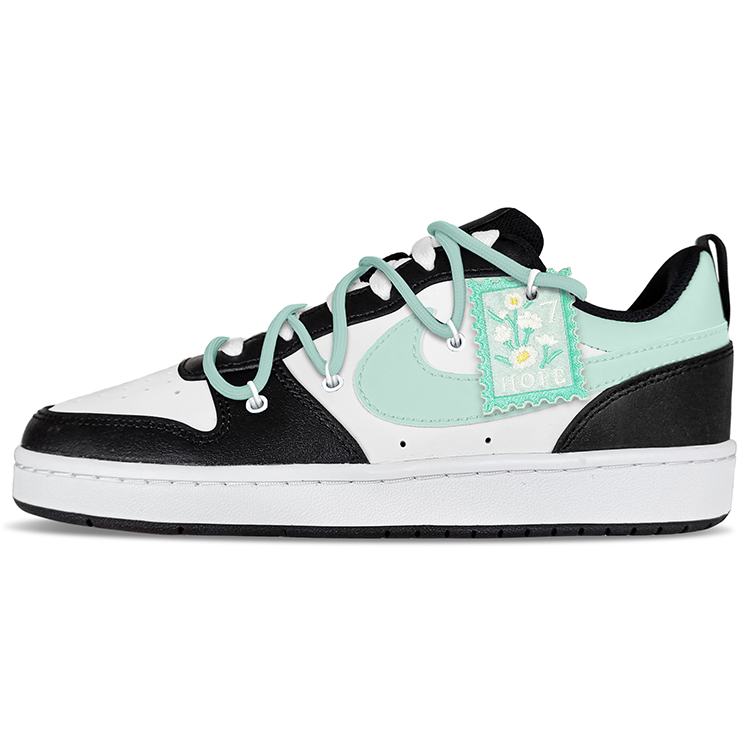 Nike Court Borough Low 2 Low-Top Skateboard Shoes GS Pink Green