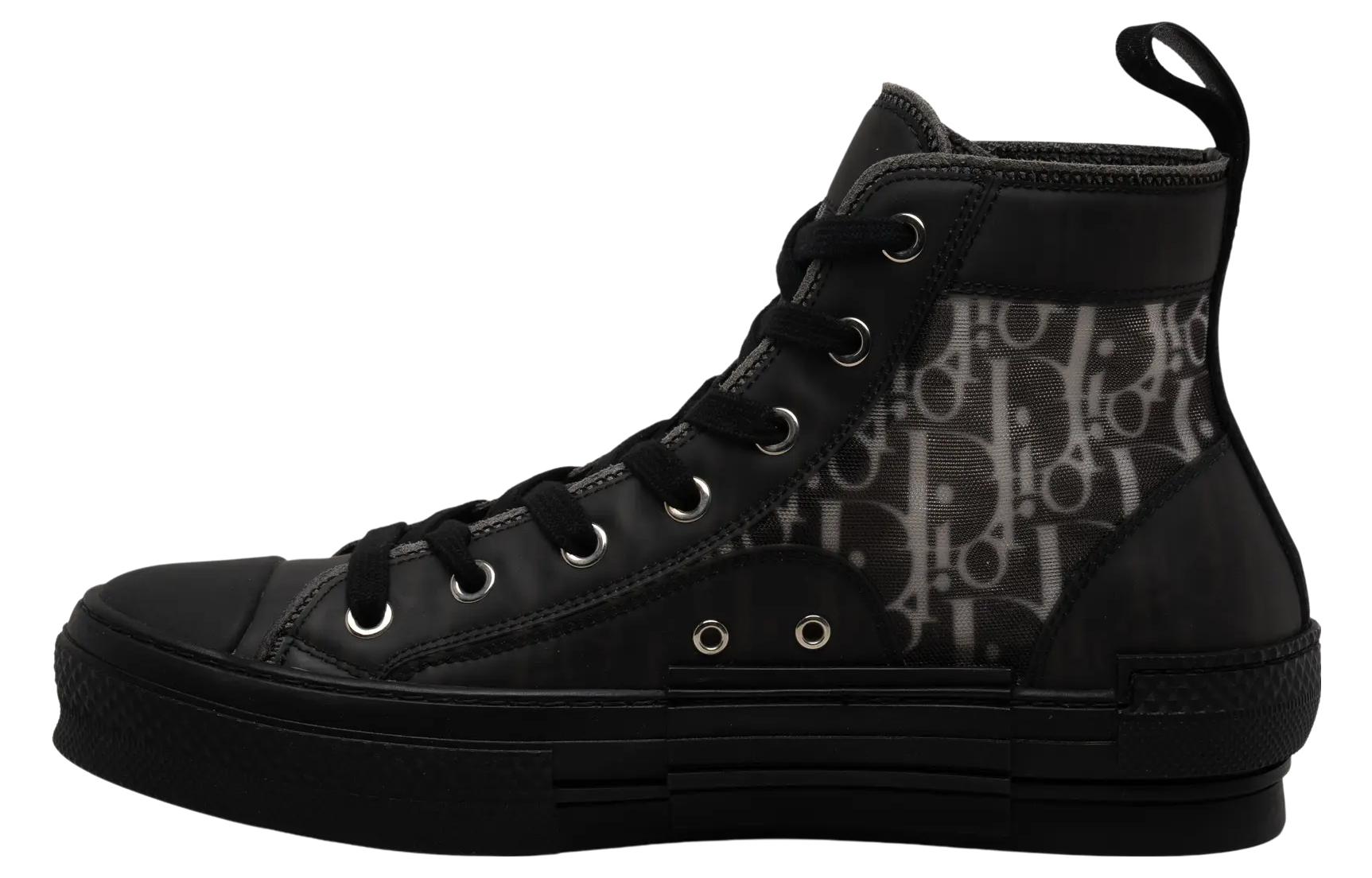 DIOR B23 High Top Canvas Oblique Black