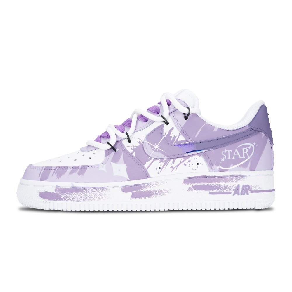 Nike Air Force 1 Purple Star Anti Slip Wear Resistant Low Top Skateboard Shoes Unisex Purple
