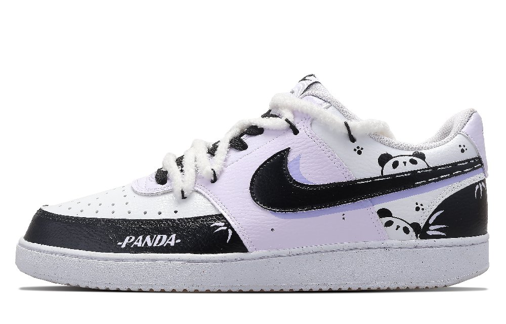 Nike Court Vision 1 Christmas Collection My Home Bear Low-Top Skateboard Shoes Women's Purple Black