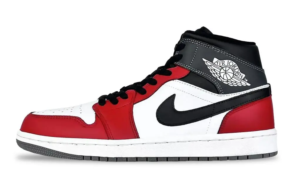 Jordan Air Jordan 1 Comfortable Abrasion Resistant Low top Vintage Basketball Shoes Men's Black Red