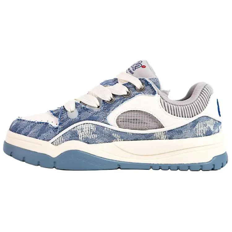 LiNing Boo Slip Resistant Abrasion Resistant Low top Skateboard Shoes Men's Blue White