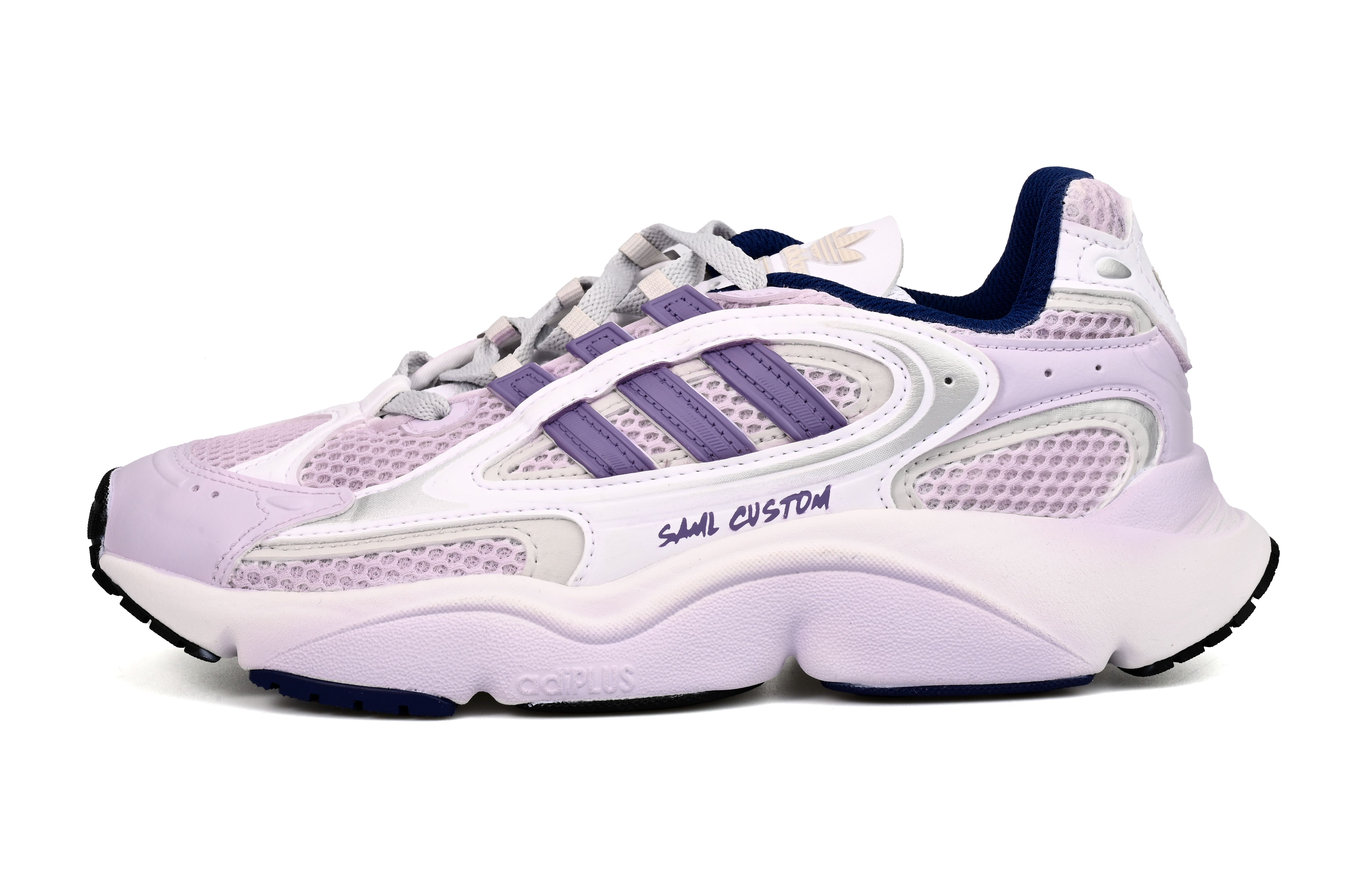 Adidas Originals Ozmillen Cushioning And Breathable Low Top Running Shoes Unisex White Purple