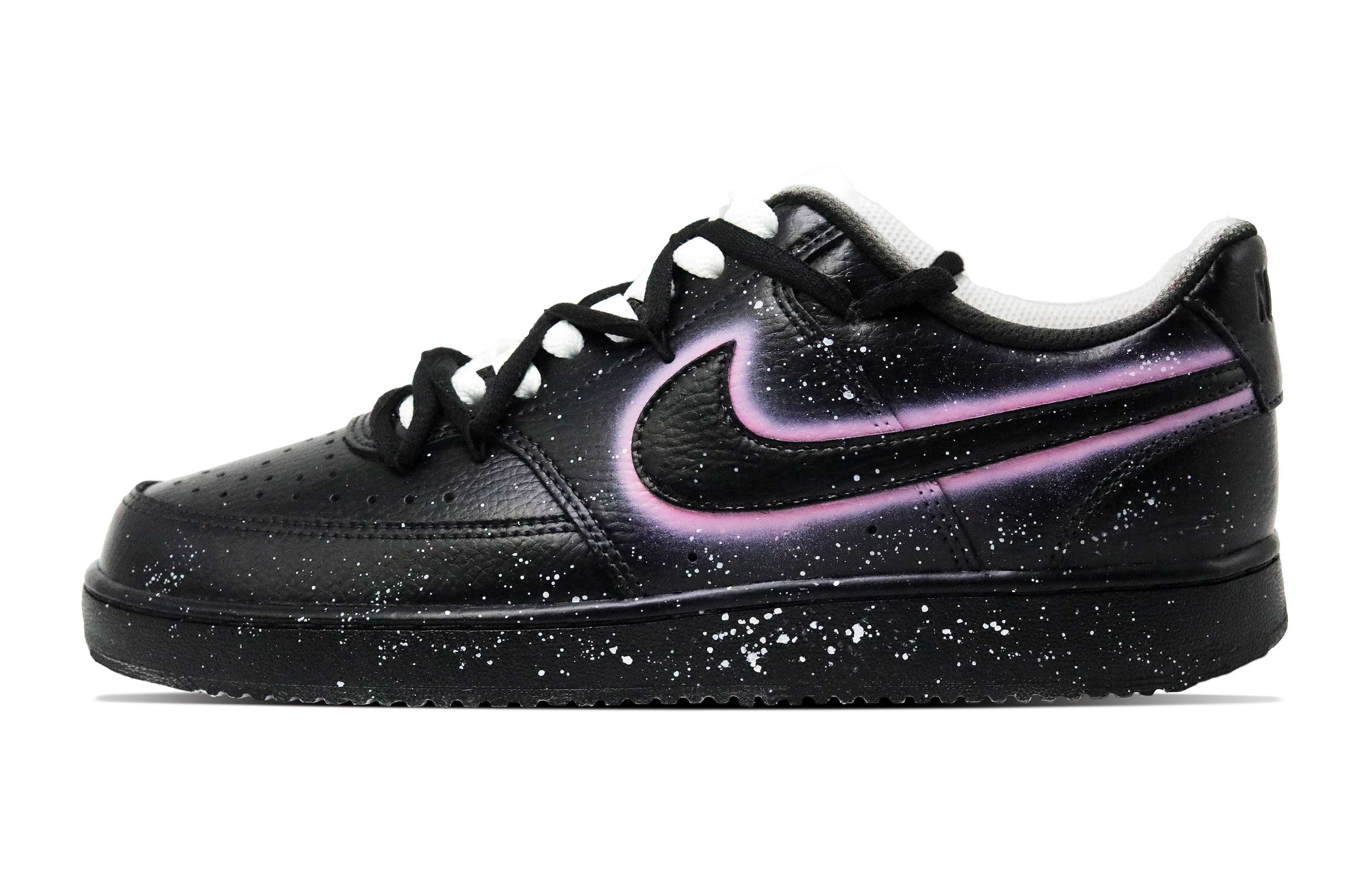 Nike Court Vision 1 Party Abrasion Resistant Low top Skateboard Shoes Unisex Black Pink