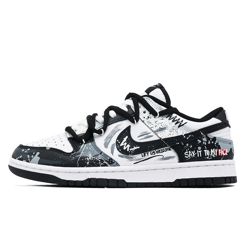Nike Dunk Luxury Streetwear Gray Cushioning, Wear Resistant Low Top Skateboard Shoes Unisex Black White Gray