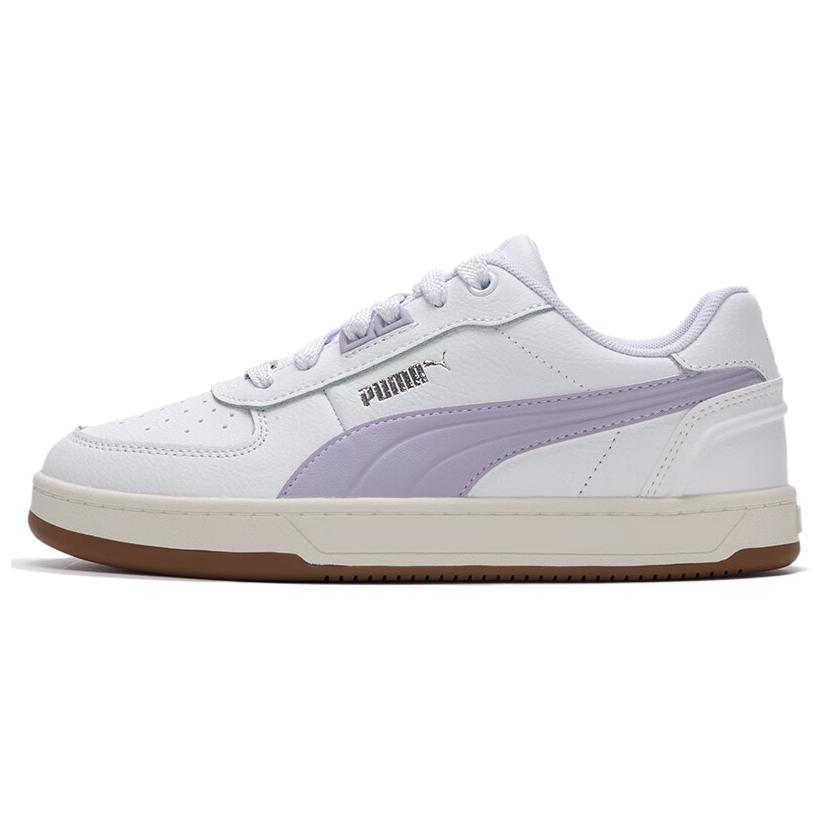 PUMA Caven 2.0 Abrasion Resistant Low Top Skateboard Shoes Unisex White Purple