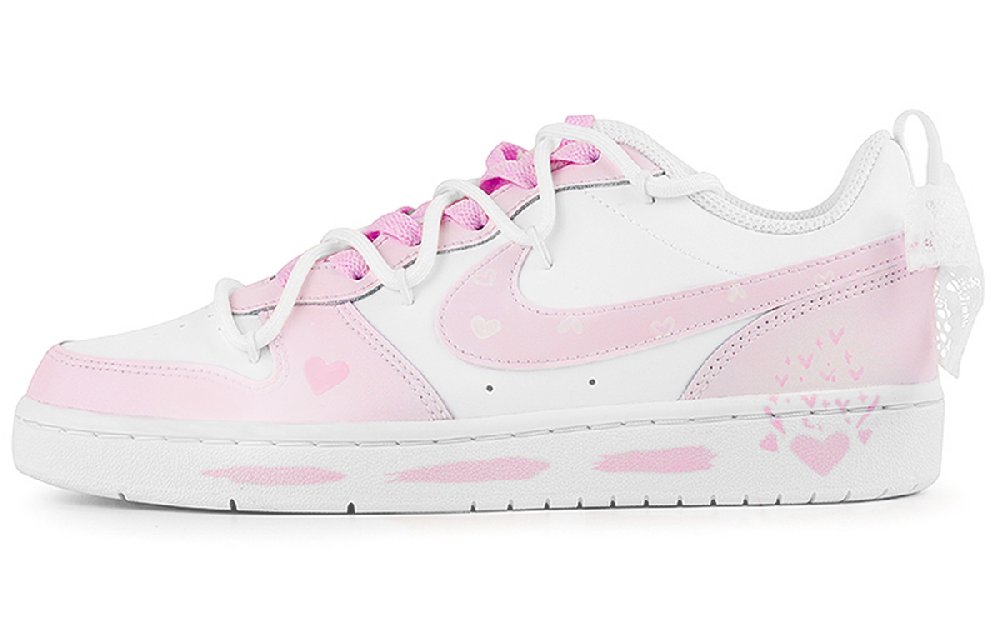 Nike Court Borough Low 2 Wear-Resistant Low-Top Skateboard Shoes GS Pink White