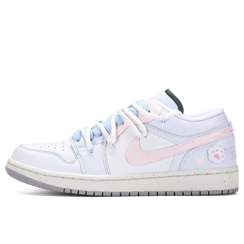 Jordan Air Jordan 1 Low Top Vintage Basketball Shoes Women's Blue Pink