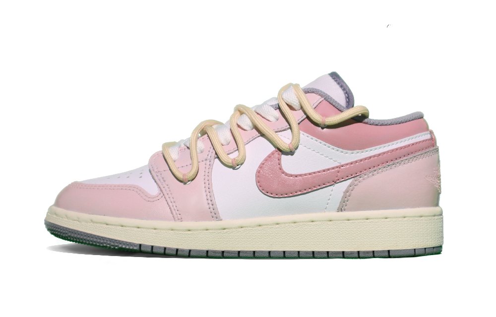 Jordan Air Jordan 1 Low Anti-Slip Wear-Resistant Low-Top Vintage Basketball Shoes GS Pink