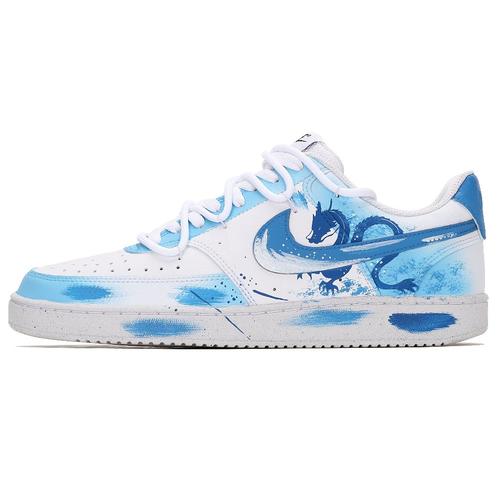 Nike Court Vision 1 Anti-Slip Wear-Resistant Low-Top Skateboard Shoes Men's Blue White
