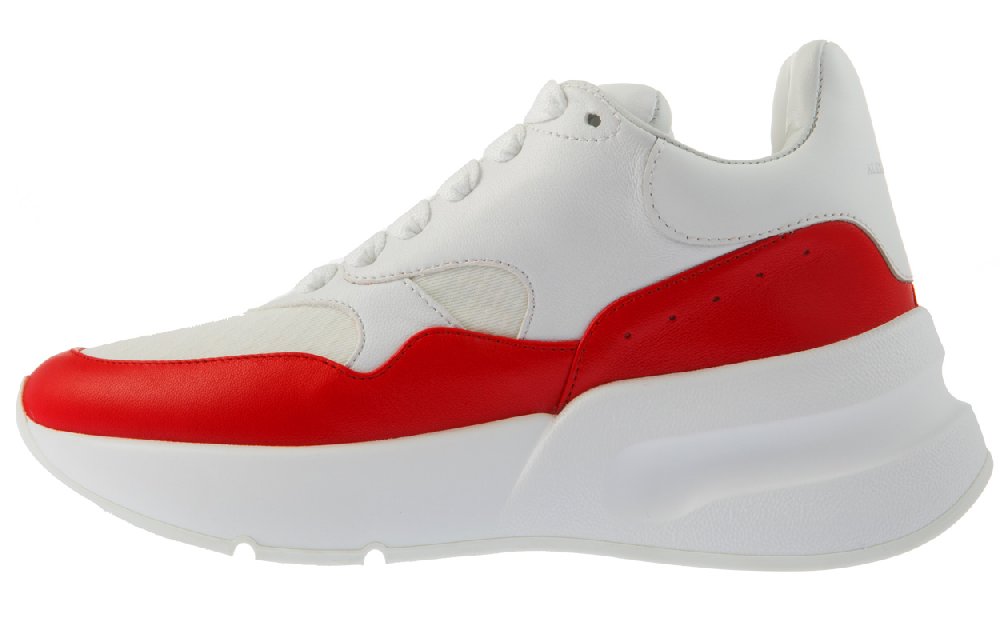 Alexander McQueen Oversized Runner In Nappa Calf Leather 'White Red' Women's