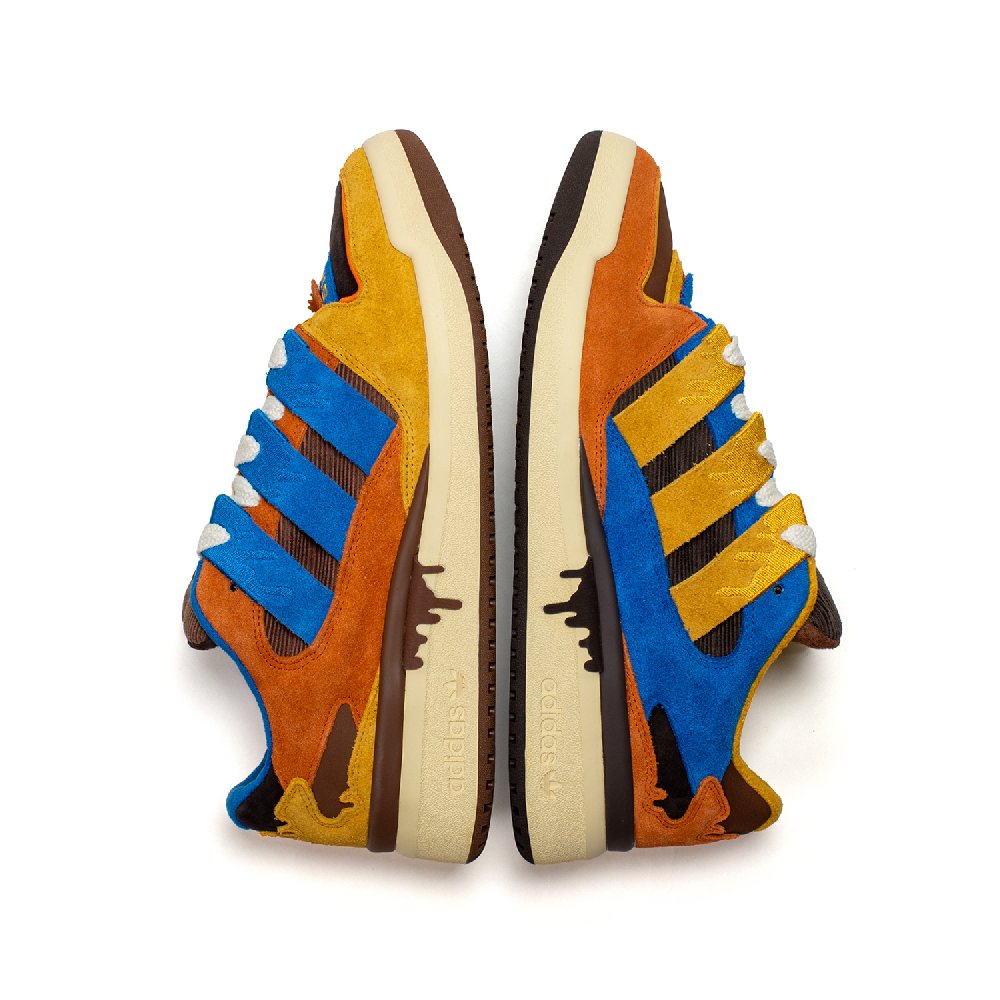 Adidas Originals FORUM Anti-Slip Wear-Resistant Low-Top Skateboard Shoes Unisex Brown Blue