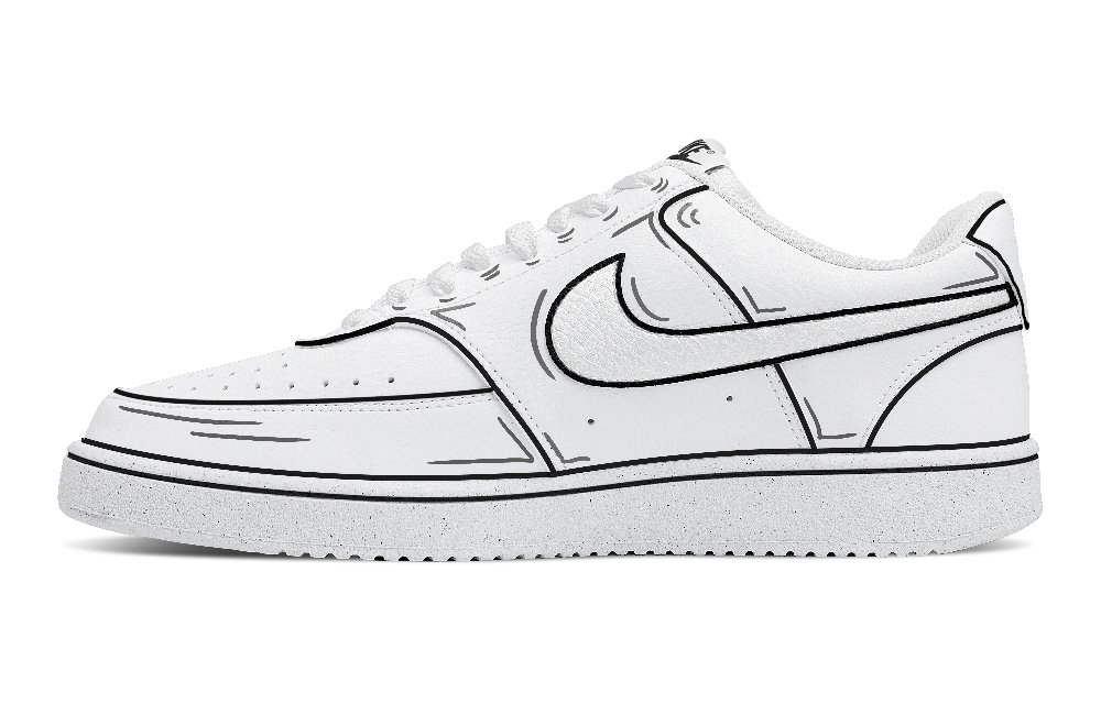 Nike Court Vision 1 Future Anti Slip Wear Resistant Low Top Skateboard Shoes Men's Black White