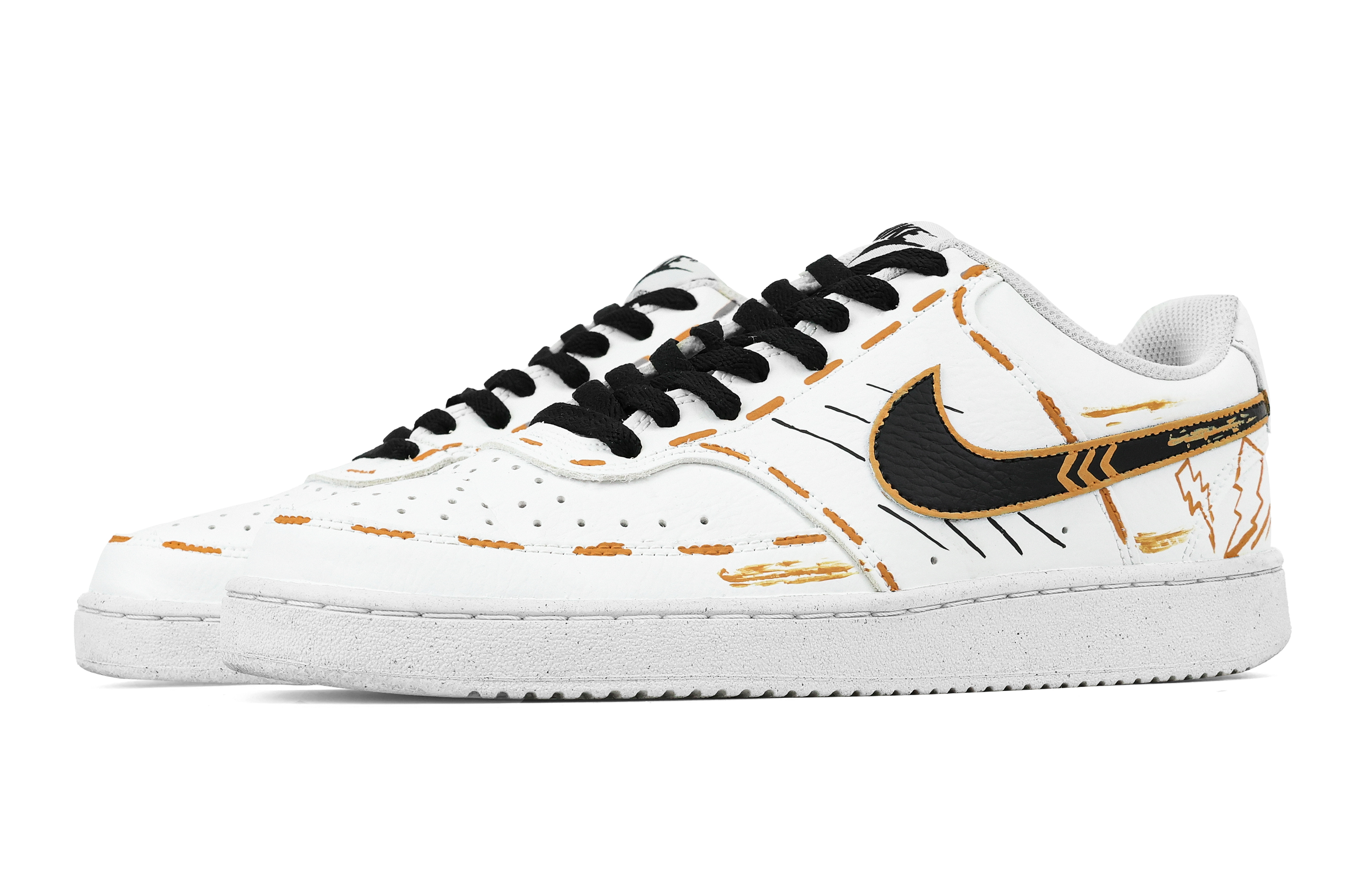 Nike Court Vision 1 Cloud Nine Lightning Heart Box Anti Slip Wear Resistant Low Top Skateboard Shoes Men's White Orange купить в интернет-магазине Yoocart с быстрой доставкой по России.