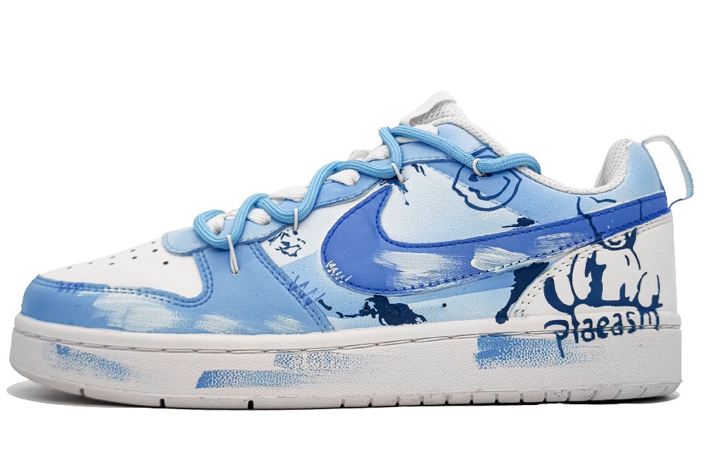 Nike Court Borough 2 Slip-Resistant Cushioning Wear-Resistant Low-Top Skateboard Shoes Women's Denim Blue