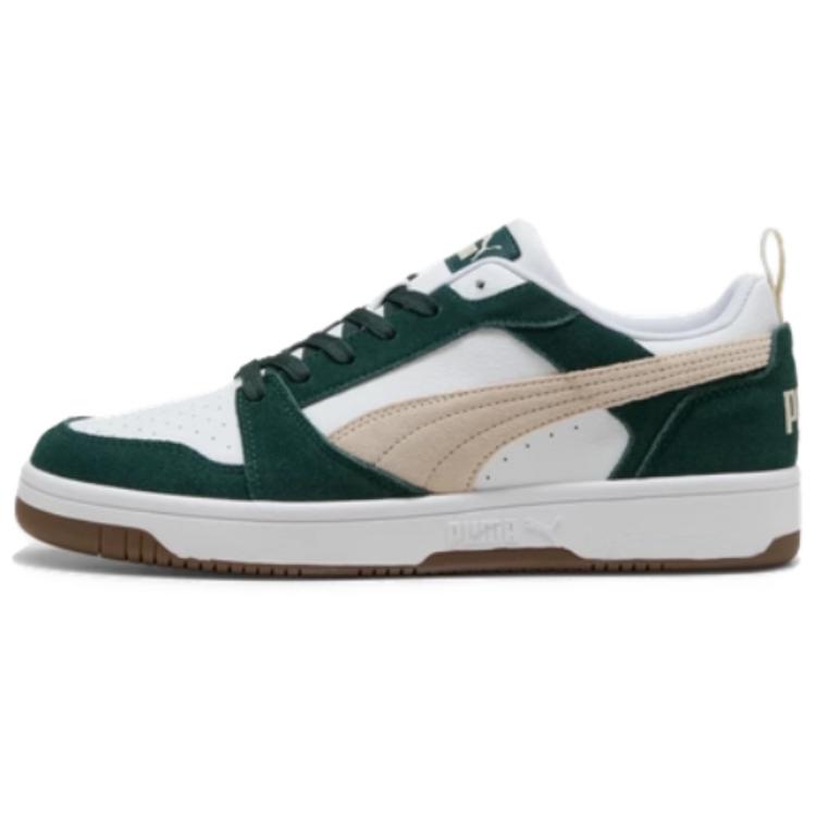 PUMA Rebound V6 Abrasion Resistant Low Top Skateboard Shoes Unisex Green White