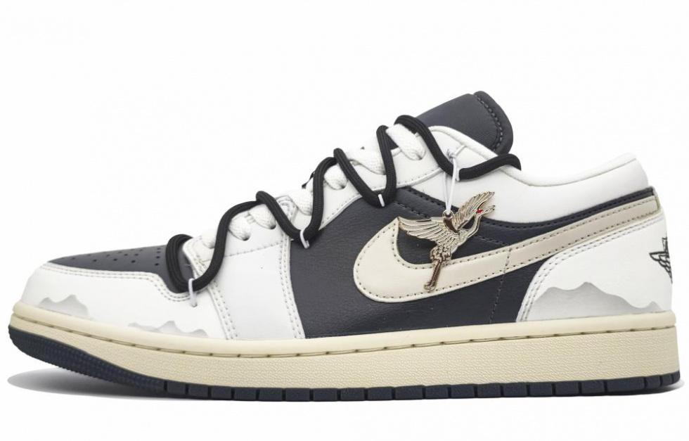 Jordan Air Jordan 1 Durable Breathable Low-Top Vintage Basketball Shoes Unisex Ecru