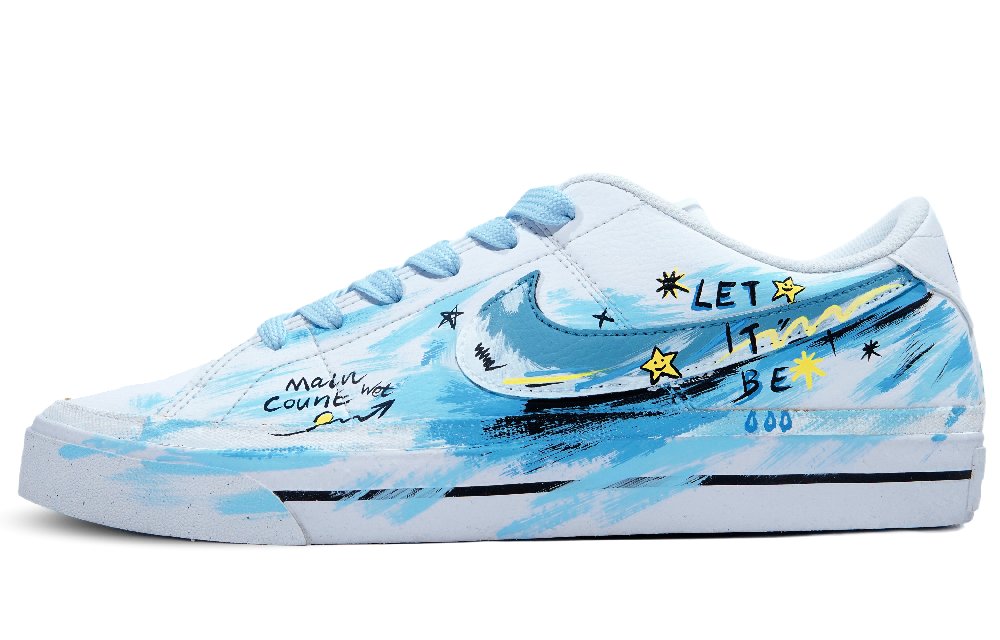 Nike Court Legacy Coverage Slip Resistant, Abrasion Resistant, Lightweight Low Top Skateboard Shoes Unisex Blue