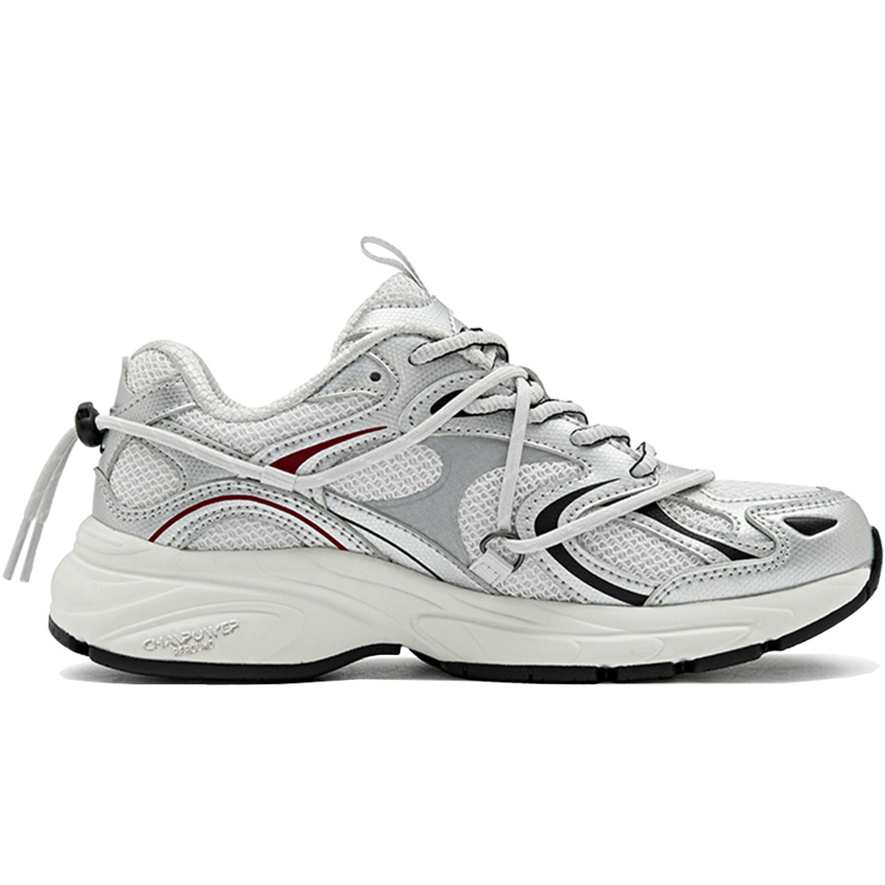 Champion Wear resistant And Lightweight Low top Running Shoes Unisex Silver red blue