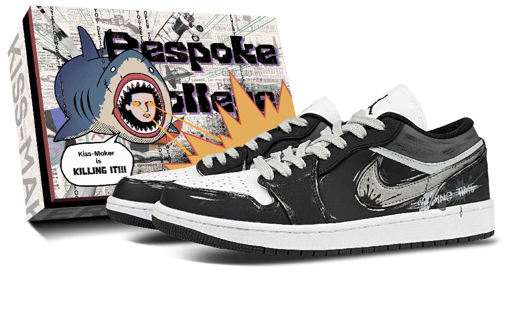 Jordan Air Jordan 1 Abrasion Resistant Low Top Vintage Basketball Shoes Unisex Black