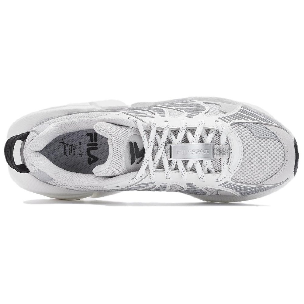 FILA Space Anti Slip Wear Resistant Low Top Chunky Sneakers Men's White Gray
