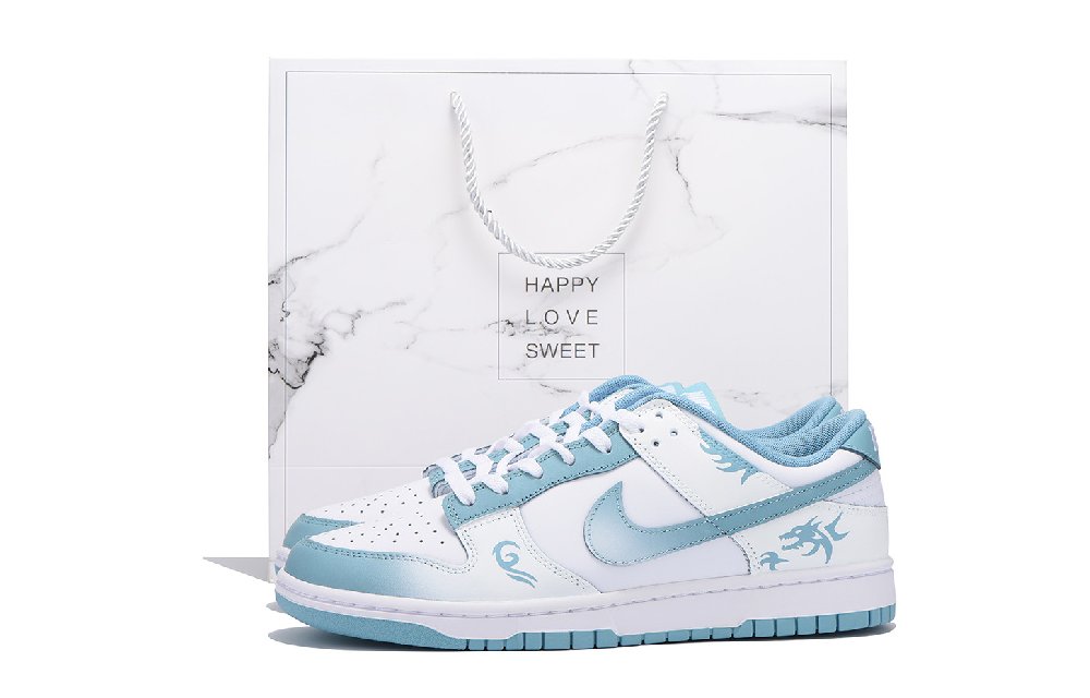 Nike Dunk Anti-Slip Wear-Resistant Low-Top Skateboard Shoes Unisex Light Blue
