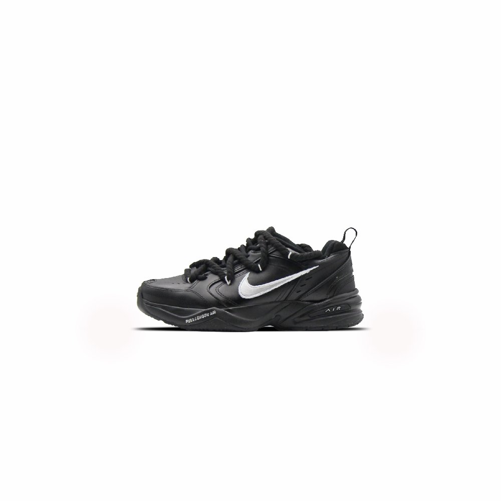 Nike Air Monarch 4 Anti Slip Wear Resistant Low Top Chunky Sneakers Unisex Black Silver