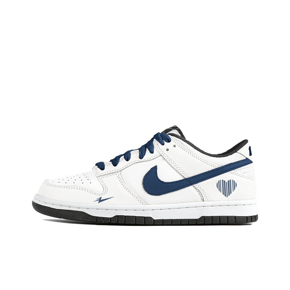 Nike Dunk Anti-Slip Wear-Resistant Low-Top Skateboard Shoes Unisex White Blue