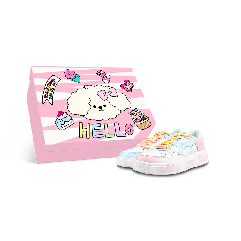 LINING Pontoon Boats Skateboard Shoes Women's Low top White/Pink/Blue