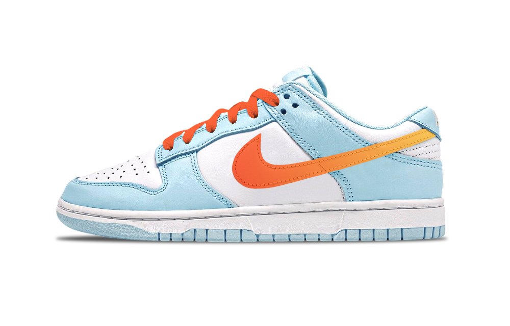 Nike Dunk Sunlight Sea Salt Abrasion Resistant Low Top Skateboard Shoes Women's Orange Blue