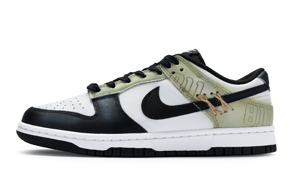 Nike Dunk Low Low-Top Skateboard Shoes GS Black White Brown