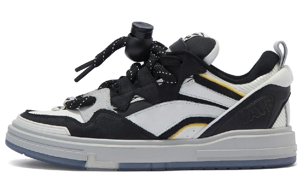 LiNing SWAG Anti Slip Wear Resistant Low Top Gourd Shaped Lock, Low Top Puffy Skateboard Shoes Women's Black