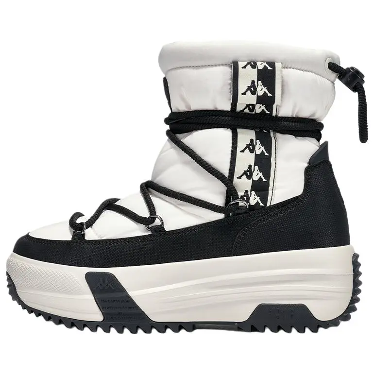 Kappa Warm Wear-Resistant Slip-Resistant Crew Snow Boots Women's Winter White